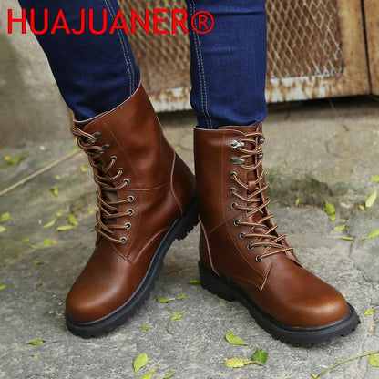 Botas Táticas Militares Masculinas Botas de Tornozelo de Deserto de Cano Alto Quentes e Antiderrapantes com Cadarço para Outono Inverno Masculino de Tamanho Grande