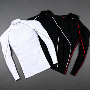 Men's Running Compression T-Shirt Quick Dry Gym Training Fitness Bodybuilding Undershirt Sports Wear Male Compression Tops