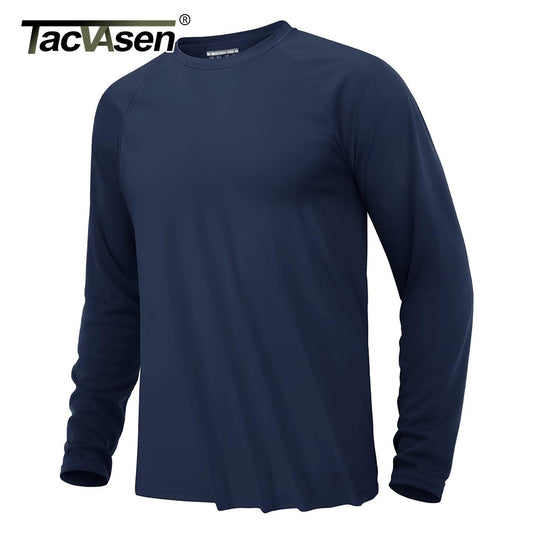 TACVASEN UV Shirt Men's O-Neck Long Sleeve UPF 50+ Sun Protection T-Shirt Quick Dry Sports Tee Hiking Fishing Outdoors Pullovers