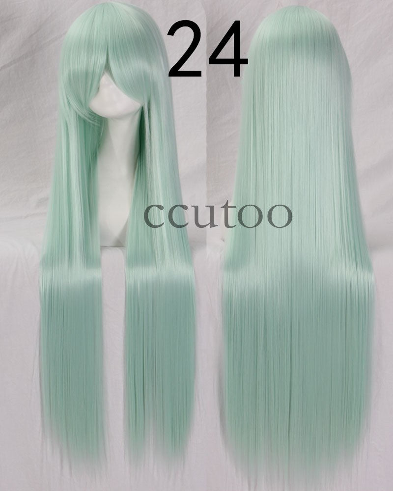 ccutoo 100cm Peruca de Cosplay Reta Sintética de Cabelo Longo de Alta Temperatura 82 Cores Disponíveis