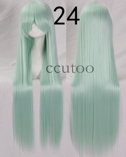 ccutoo 100cm Peruca de Cosplay Reta Sintética de Cabelo Longo de Alta Temperatura 82 Cores Disponíveis