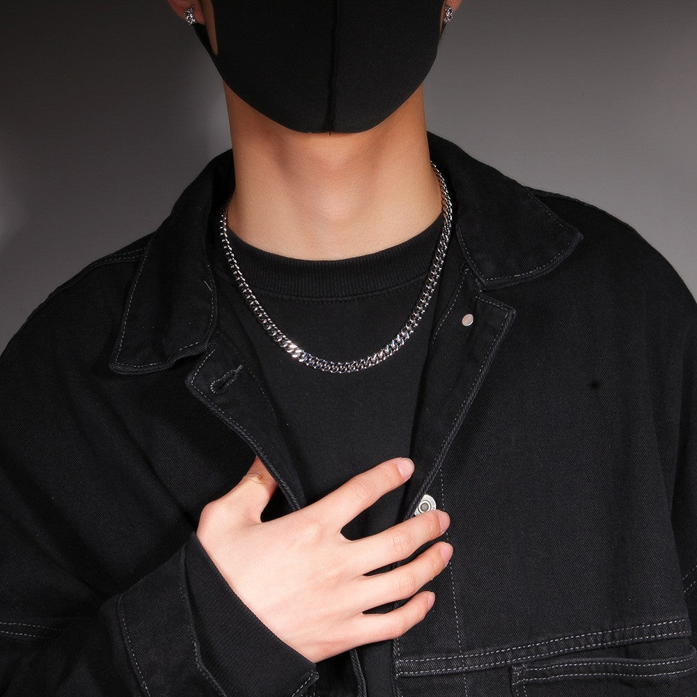 Pulseira Acessório Masculina de Aço Inoxidável 316 Banhada a Ouro 18k, Corrente Cubana Criptografada de 8, 10, 12mm, Estilo Miami Rap Hip Hop
