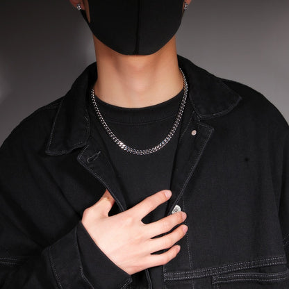 Pulseira Acessório Masculina de Aço Inoxidável 316 Banhada a Ouro 18k, Corrente Cubana Criptografada de 8, 10, 12mm, Estilo Miami Rap Hip Hop