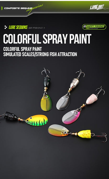 Isca de glitter composta rotativa a laser de metal, isca falsa, isca, equipamento de pesca, isca artificial giratória, isca dura