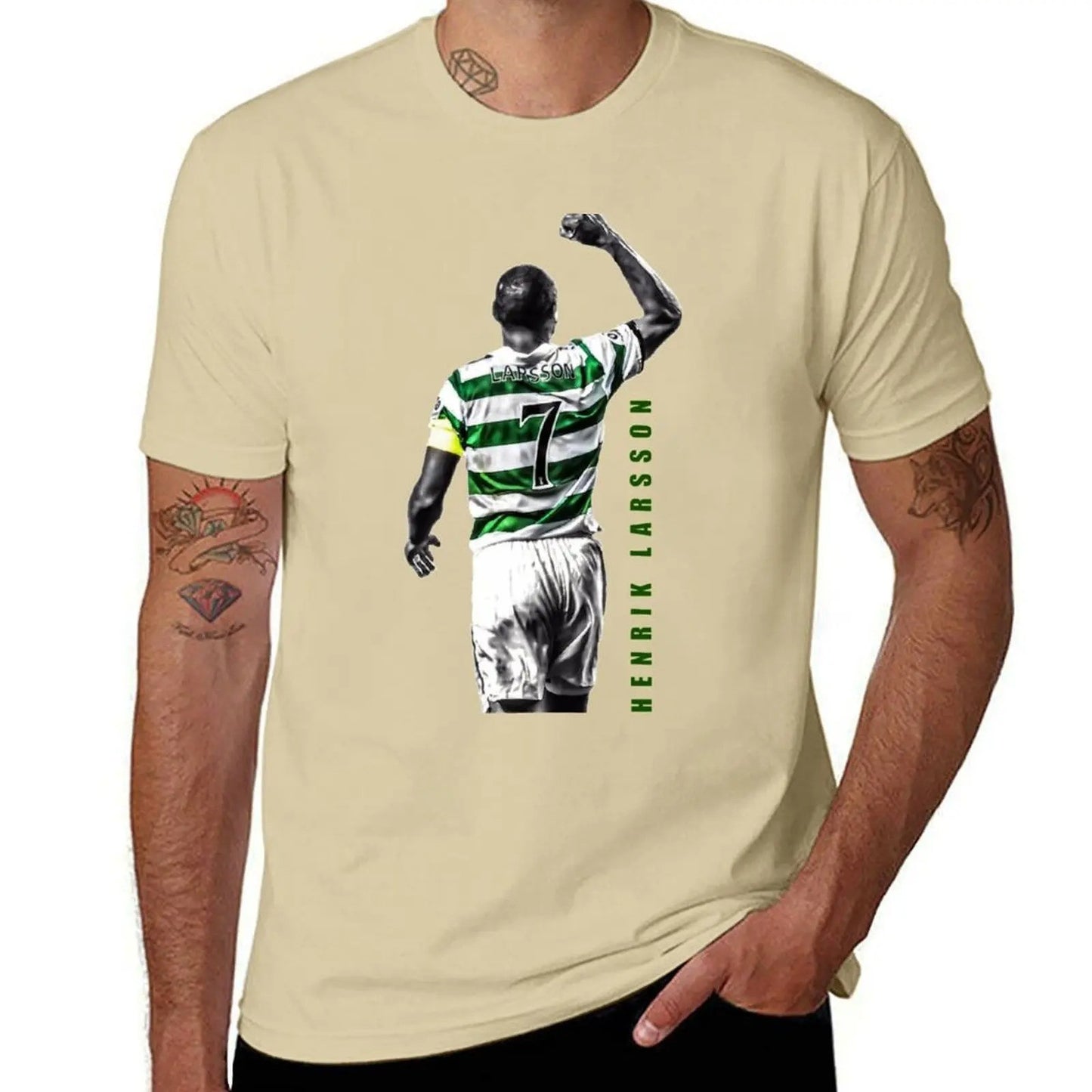 2024 FASHION Henrik Larsson Celtic Football Club Legend Artwork T-Shirt Boys Animal Print for A Boy Plain Sweat Shirts Men