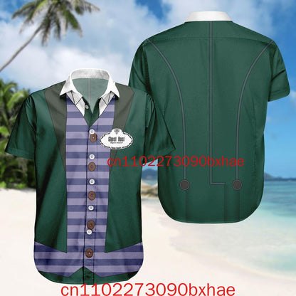 Halloween Phineas Haunted Mansion Costume Shirt Hitchhiking Ghosts Costume Disney Cosplay Hawaii Shirt