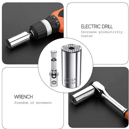 1 peça de cabeça de chave de torque universal conjunto de soquete 7-19mm furadeira elétrica catraca bucha chave mágica multifuncional ferramentas manuais
