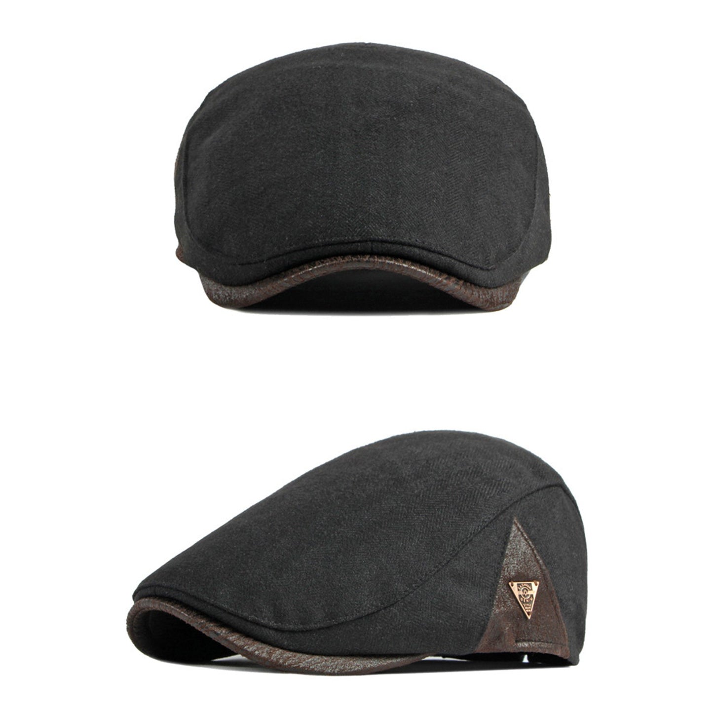British Retro Beret Hat For Men Winter Thick Warm Woolen Newsboy Cap Fashion Outdoor Casual Cap