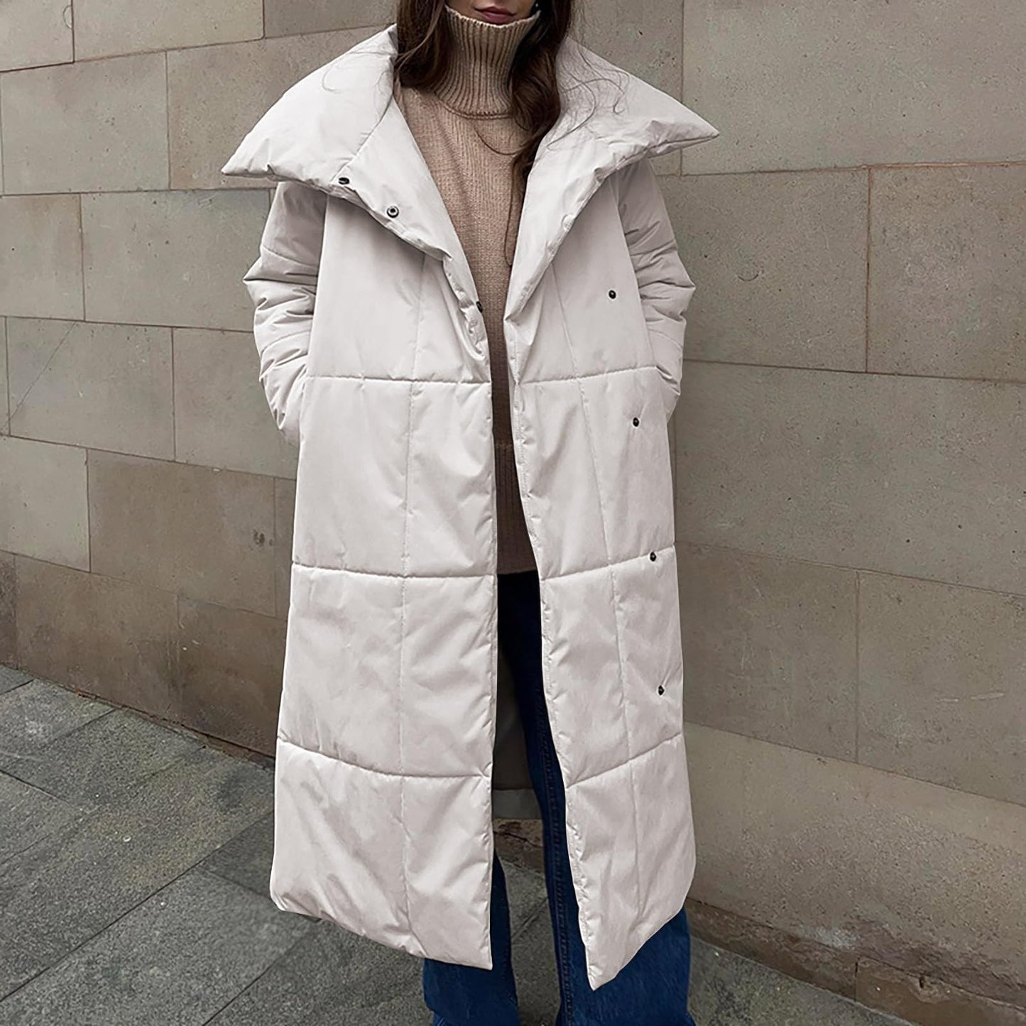 New Winter Women's Large Quilt Cotton Clothes Fashion Loose Long Overcoat Warm Cotton Jacket Female Cold Padded Jacket ?? ????