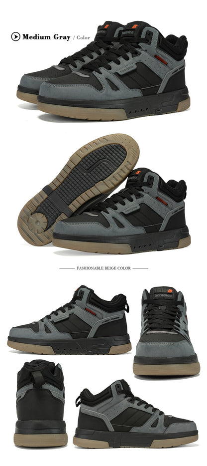 Baasploa Men Winter Sneakers Casual Skateboard Shoes for Men Comfort Plush Warm Cotton Shoes Non-Slip Outdoor Male Sneakers