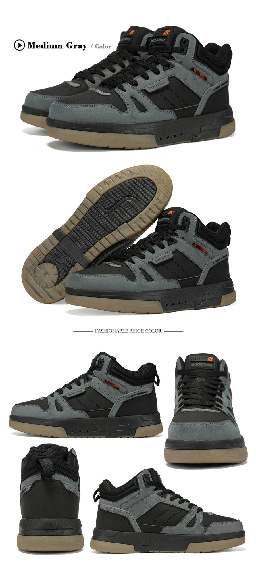 Baasploa Men Winter Sneakers Casual Skateboard Shoes for Men Comfort Plush Warm Cotton Shoes Non-Slip Outdoor Male Sneakers