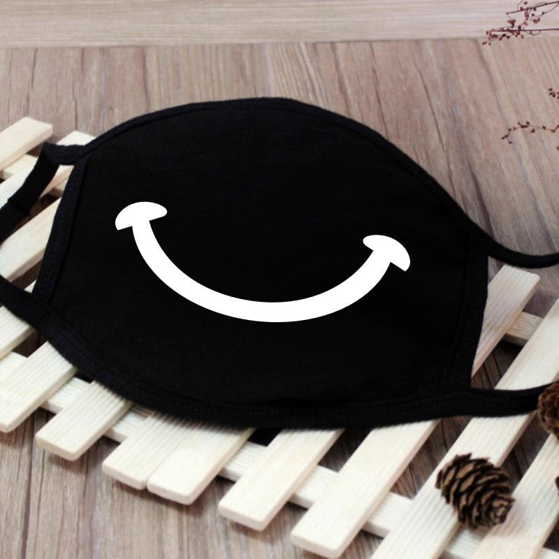 1PCS Black Mouth Mask Big Size Stop Air Pollution Home Cartoon Lovely Cotton Funny Teeth Masks Keep Warm Mouth Muffle Respirator