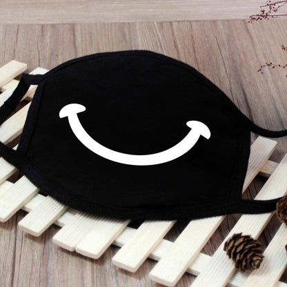 1PCS Black Mouth Mask Big Size Stop Air Pollution Home Cartoon Lovely Cotton Funny Teeth Masks Keep Warm Mouth Muffle Respirator