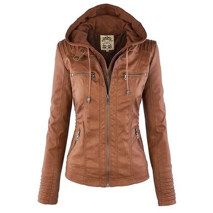 Faux Leather Jacket Women 2025 Basic Jacket Coat Female Winter Motorcycle Jacket PU Leather Zipper Hoodies Outerwear chaqueta