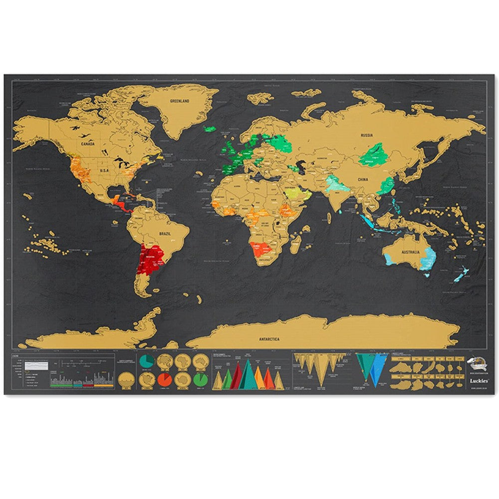 International Erase Scratch Maps - Explore Adventure Maps 58X83 CM - Deluxe Scratch Off Maps Travel Poster Room Office Decor