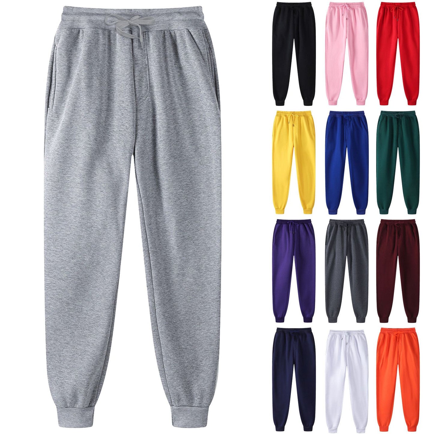 Women Sports Pants Oversize High Elastic Baggy Joggers Sweatpants Casual White Loose Fit Cotton Trousers Winter Fleece Pants