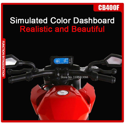 Modelos de Motocicletas 1:12 Honda CB400F R1 Carros de Brinquedo com Luz Musical Direção de Roda Miniatura de Motocicleta Ornamento de Mesa de Escritório