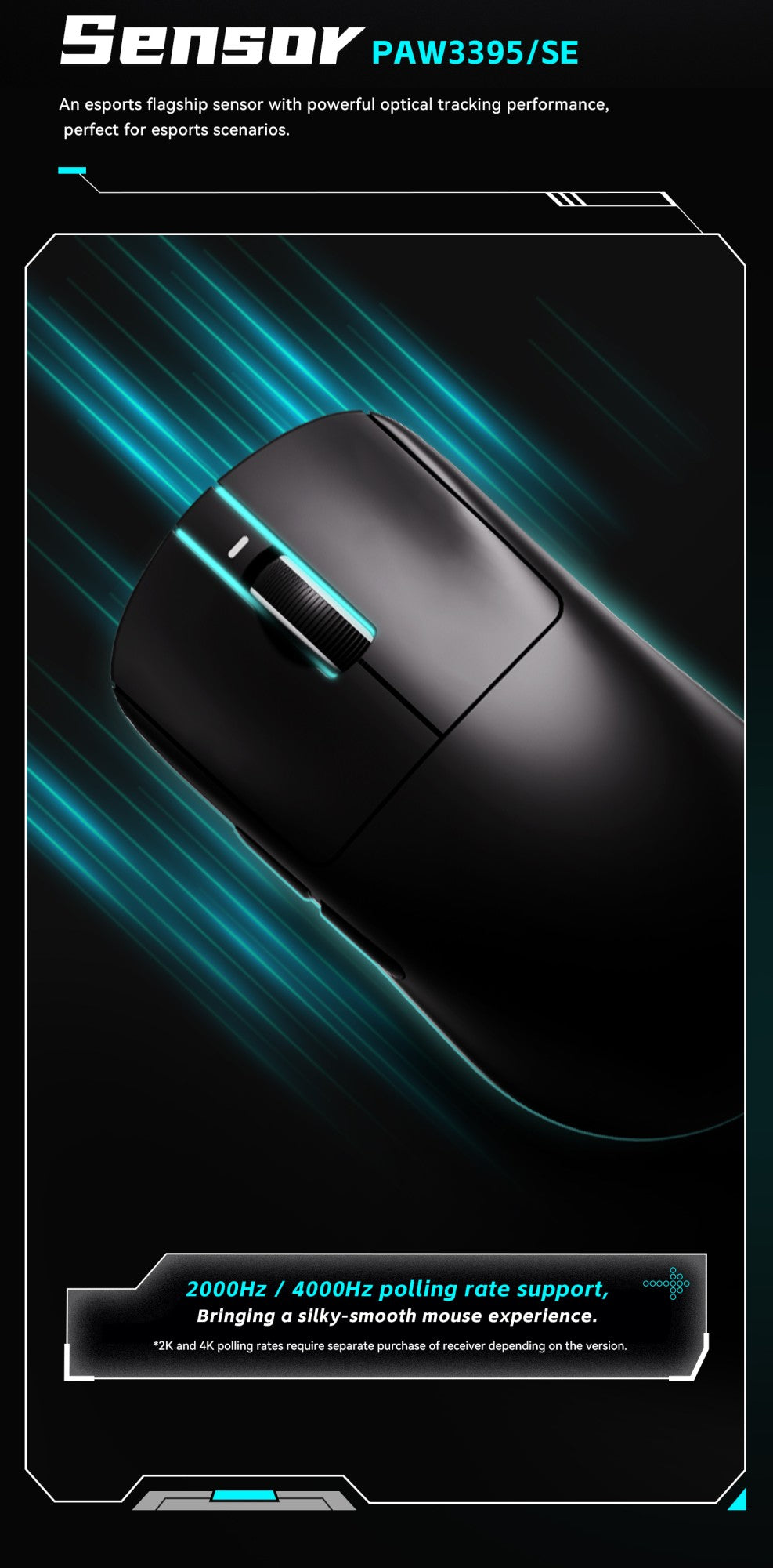 Mouse Gamer ATK VXE Dragonfly R1 E-Sports Longa Duração da Bateria Paw3395 Leve Ergonômico Mouse Bluetooth de Três Modos