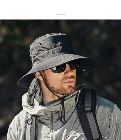 Summer Wide Large Brim Men Fisherman Hat Waterproof UV Protection Sun cap Hiking Fishing Climbing Oversized Safari Bucket Hats