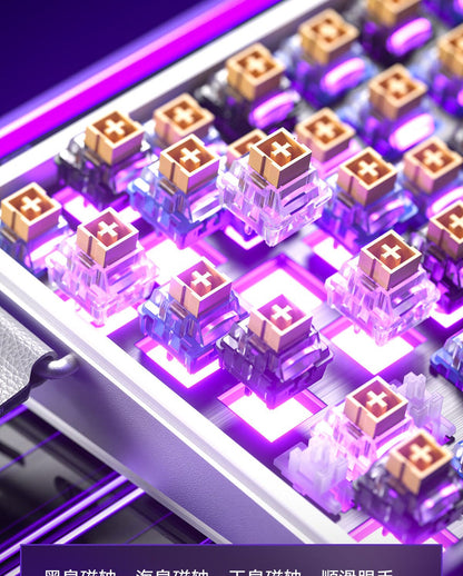 AULA HERO 84 HE Wired Mechanical Keyboard Music Rhythm RGB Backlit Magnetic Switch 8K Return Rate 128K Scan Rate Gaming Keyboard
