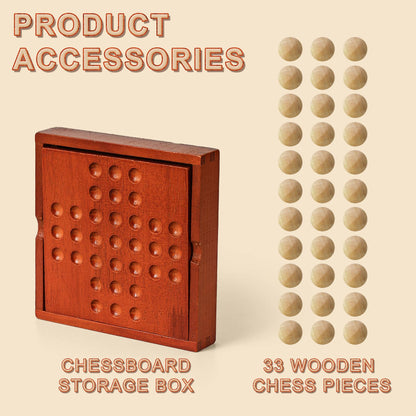 AIUAZA Wooden Independent Single Noble Chess Children's Educational Desktop Game Classical Peg Solitaire Toys Wholesale