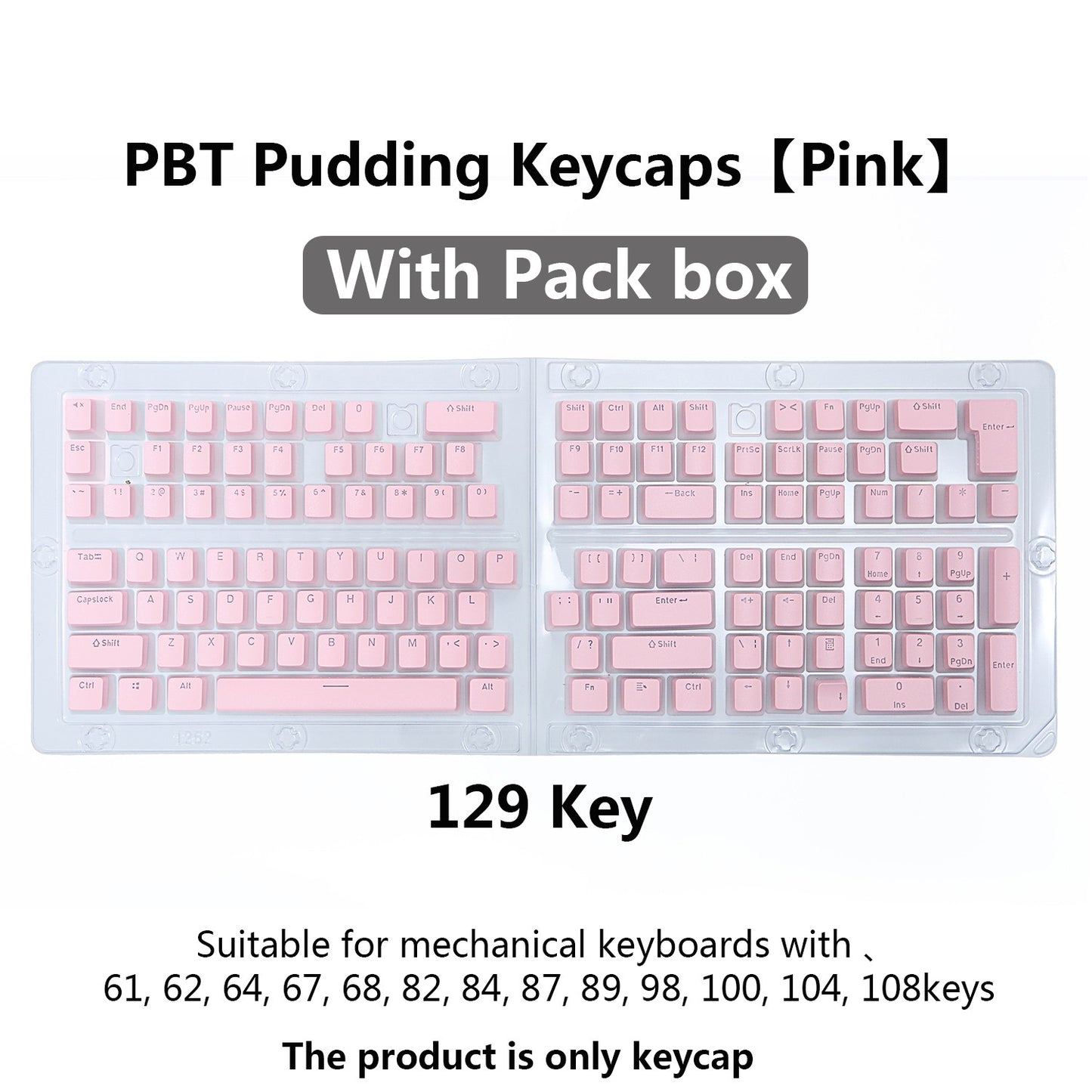 Keycaps PBT Pudding 129 teclas Keycap Perfil OEM Tampa de teclado Para teclado mecânico Kit Mx Switch Retroiluminação RGB 87 104 Teclados Gamer