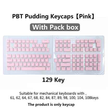 Keycaps PBT Pudding 129 teclas Keycap Perfil OEM Tampa de teclado Para teclado mecânico Kit Mx Switch Retroiluminação RGB 87 104 Teclados Gamer