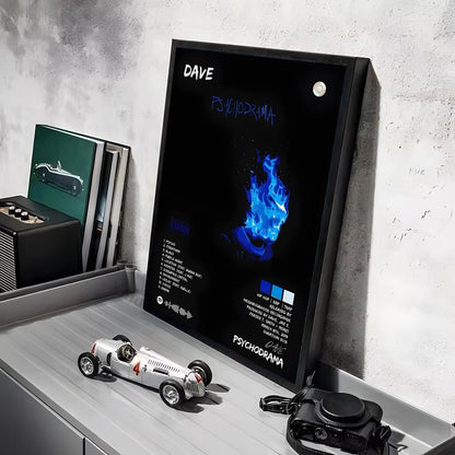 Rap D_Dave Album Painting Calligraphy Linen Canvas Poster Wall Prints for Living Room Bedroom Office Home Decoration