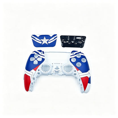 For PS5 Controller Shell, Mecha Style Custom Faceplate Cover with Touchpad Replacement for BDM-10/020/030/040/050