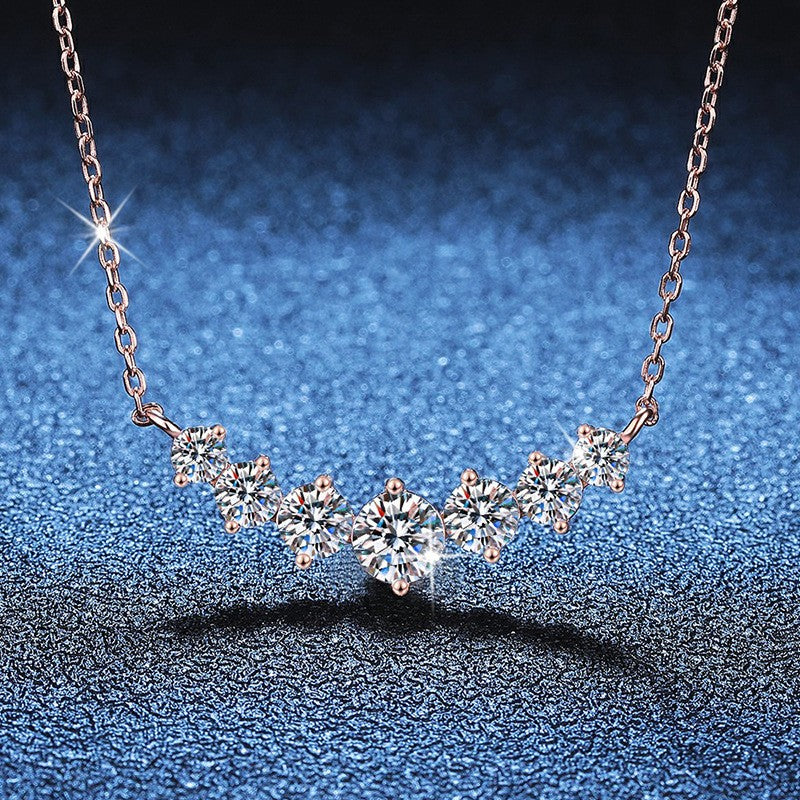 1.7-5.0ct D Cor Moissanite Feminino Pingente Prata Colar Para Mulheres Correntes Festa Noiva Joias Finas Colar de Prata Esterlina 925