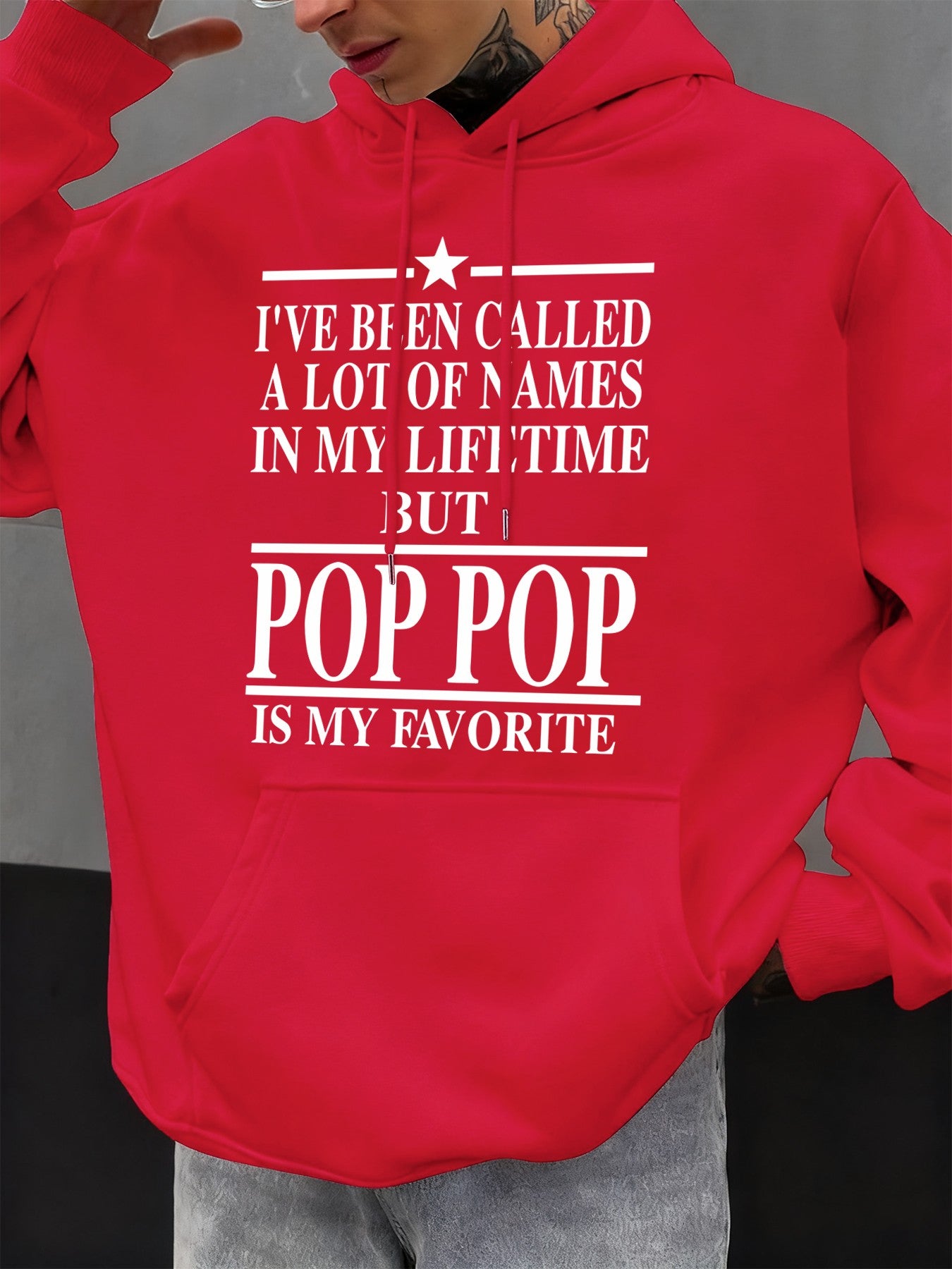 I Like The Word Pop Pop Printed Mens Hoodie Oversize All-Match Hoody Autumn Fleece Tops Casual Clothing Pocket Soft Streetwear