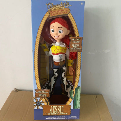 2025 Em Estoque Novo Toy Story 4 Boneco de Ação Woody Jessie Falante Canta Macio Fofo Anime Decoração de Figura Modelo de Aniversário Brinquedo de Presente