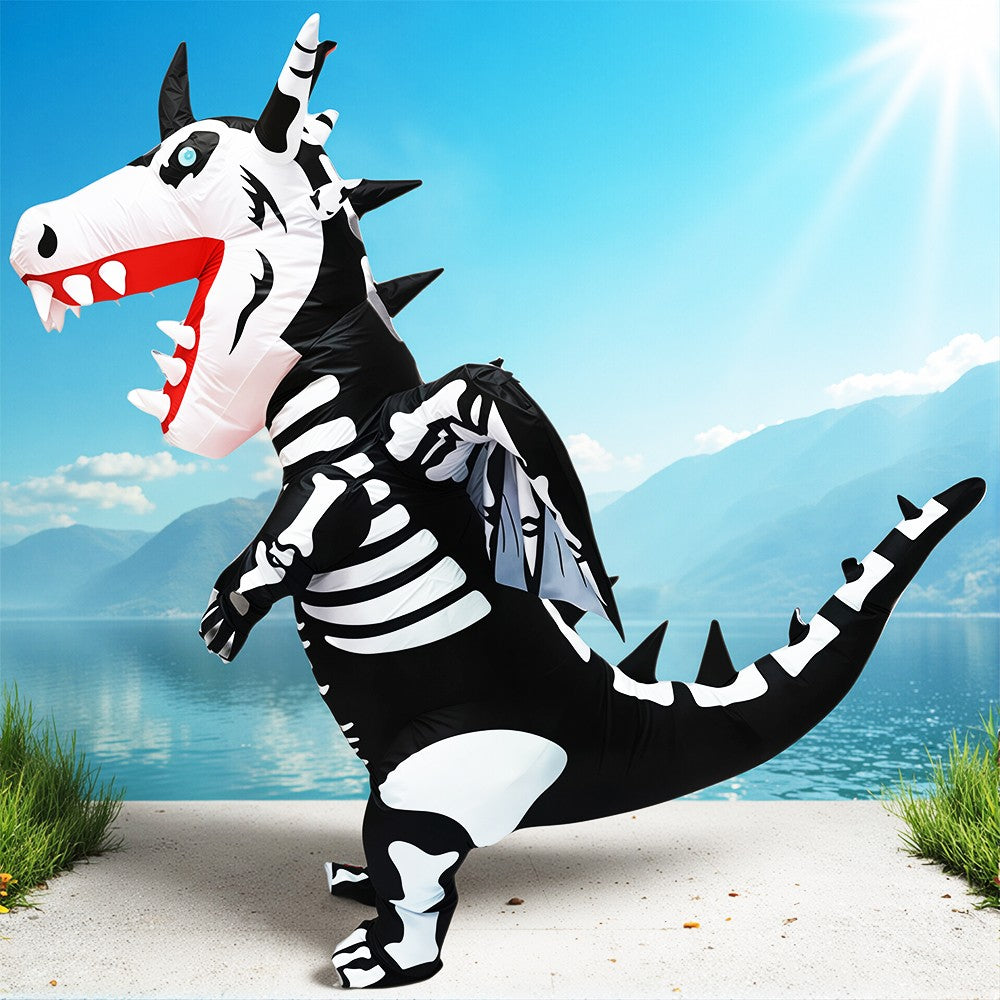 New T-Rex Skeleton Dinosaur Inflatable Costume Mascot for Adult Purim Carnival Halloween Party Cosplay Costumes Fancy Dress Suit