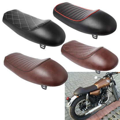 Motorcycle Cafe Racer Vintage Replacement Hump Saddle Seat PU Leather Refit Flat Saddle Cushion For Yamaha Kawasaki Honda CG125
