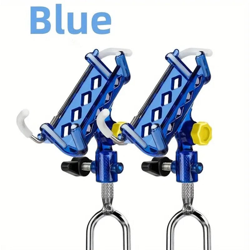 Suporte de vara de pesca de aço inoxidável de 2 peças, travamento de toque único ajustável em 360°, ponta de nylon reforçada e travamento automático de haste de perfuração cônica