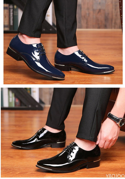 New Men's leather shoes Casual men business shoes Lace up Dress footwear Pointed toe Business big size shoes Zapatos Homme