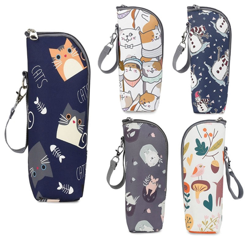 Baby Milk Bottle Insulation Bag Printed Travel Carry Case Portable Feeding Bottle Thermal Handbag Strollers Hanging Bag