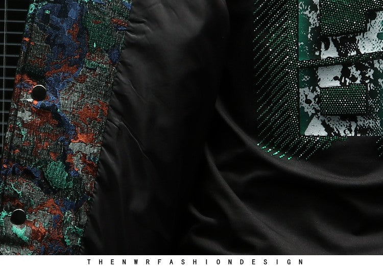 2025 Spring Vintage Jacquard Jacket Men Luxury Casual Business Social Jacket Social Streetwear Bomber Jacket Men Clothing M-4XL