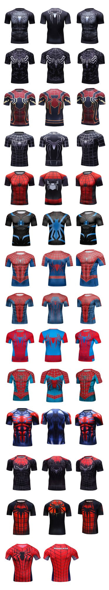 New Men Comics Cosplay Spiderman Iron Man Compression T-shirt Short Sleeve Sport Tees Tops Fitness Sportwear Marvel Clothes