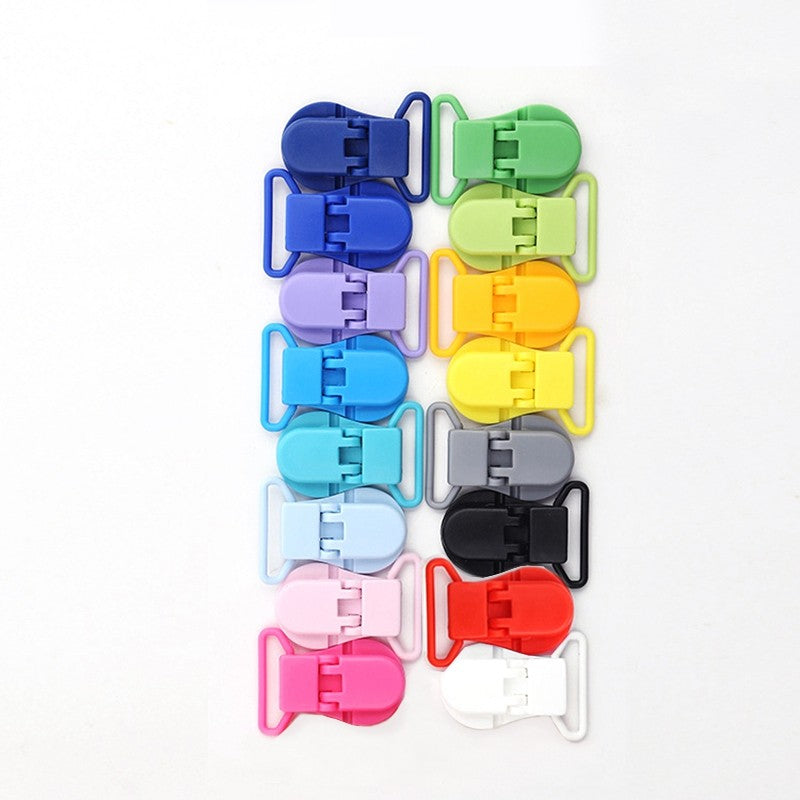 30/50/100pcs 1" 25mm Hot D Shape Plastic Baby Pacifier Clips Dummy Chain Holder Suspender Clips Clamp With Gripping Teeth