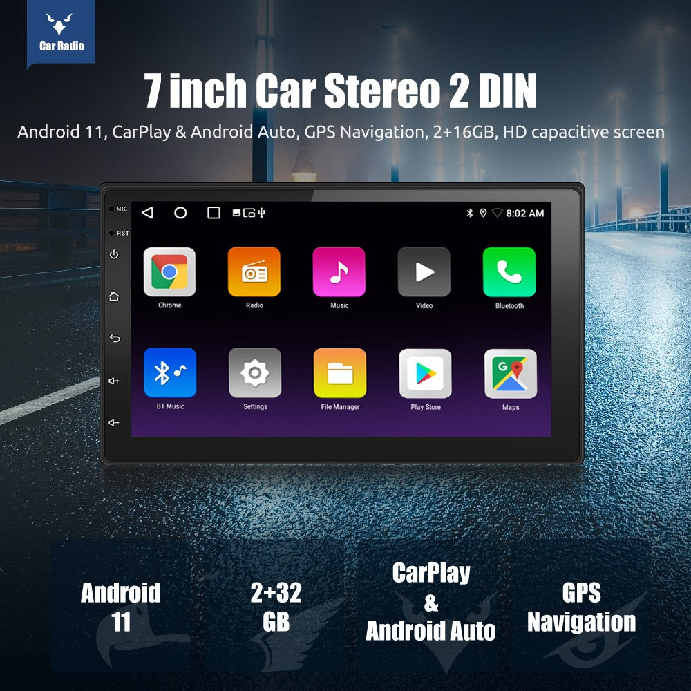 ESSGOO 2 Din Android Car Radio Automotive Multimedia Wireless Carplay GPS Stereo For Volkswagen Nissan Hyundai Kia Toyota Ford