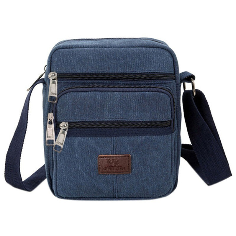 Multifunctional Men's Shoulder Bag Flap Solid Color Casual Messenger Canvas Travel Male Crossbody Bags