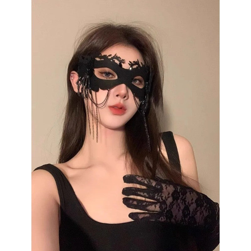 Halloween Black Half Face Mask Girl Eye Mask Lace Mask Party Masquerade Party Dress Up