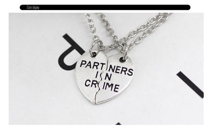 Colar de 2pçs/conjunto Colar com Pingente de Coração Quebrado Colar Masculino e Feminino Melhores Amigas BFF Amizade Aniversário Presente Joias