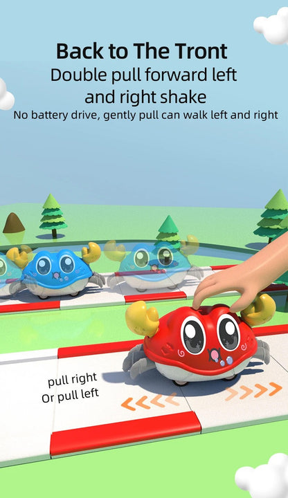 Kids toys small gifts double pull cartoon crab animal inertia car baby puzzle clip doll boy girl gliding toy