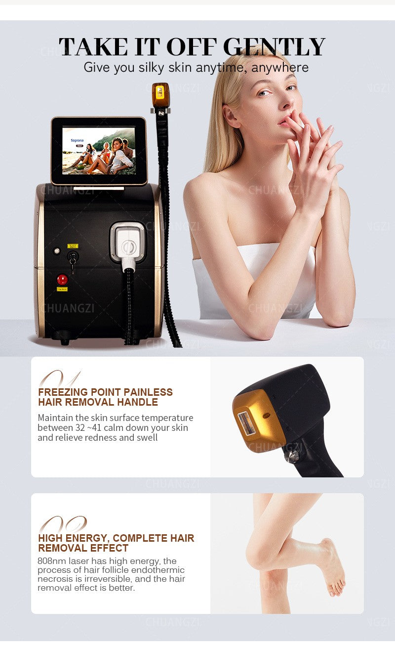 808nm Ice platinum Laser Diode Hair Removal Machine Permanent Best Painless Skin Care Device 3 Wavelength 808 1064 755nm