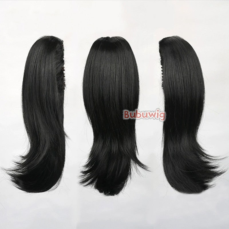 Bubuwig Cabelo Sintético 22 Cores 30cm Curto Liso Rabo de Cavalo Único Moda Anime Preto Vermelho Azul Perucas Cosplay Resistente ao Calor