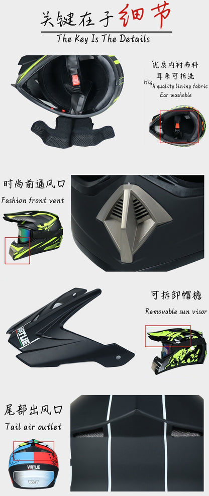 Capacete de motocicleta infantil, capacete off-road, bicicleta downhill AM DH, capacete cross, capacete motocross, casco