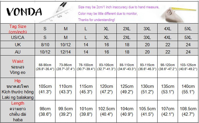 VONDA Polka Dot Bohemian Long Skirts Women Oversize Casual Elastic Waist Jupes Faldas Saia 2025 Autumn Maxi Skirt Plus Size 5XL