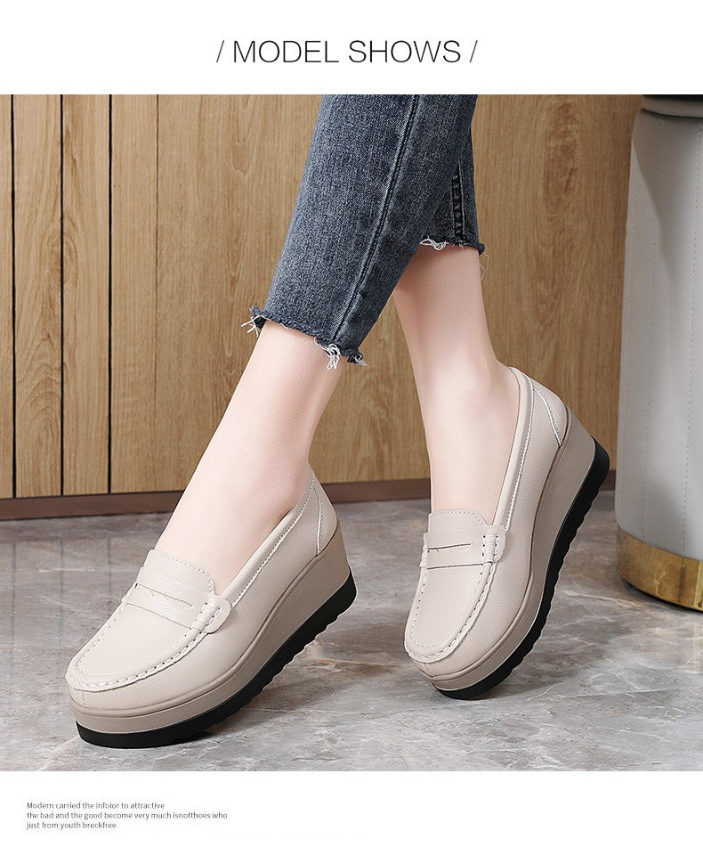 Ngouxm Women Flat Platform Loafers Ladies Elegant Suede Leather Moccasins Shoes Woman Slip On Moccasin Women's Casual Shoes